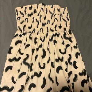 A New Day Black and Cream Smocked Top